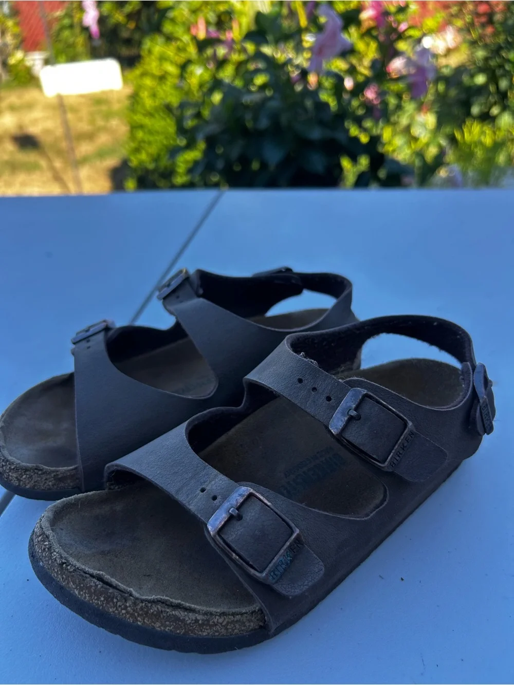 Birkenstock Kids Boy’s Brown Leather Buckle ankle strap Sandals Size One